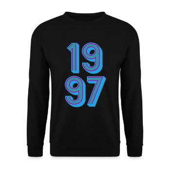 1997 Geburtsjahr | Farben änderbar - Unisex Pullover - Schwarz - Vorne - Alina (178cm) & Michal (187cm)