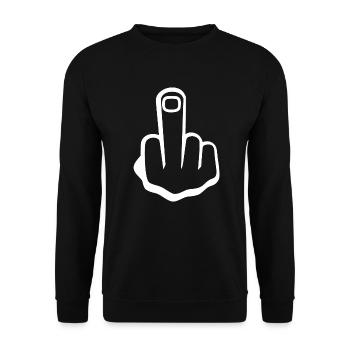 Middle finger - Unisex Sweatshirt - black - Front - Alina (178cm) & Michal (187cm)