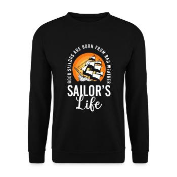 Sailing Ship Captain Skipper Sailor - Unisex Sweatshirt - black - Front - Alina (178cm) & Michal (187cm)