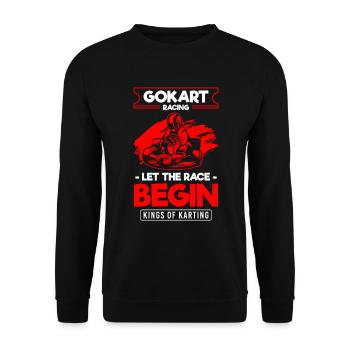 Kartbahn Rennkart Kartrennen - Unisex Pullover - Schwarz - Vorne - Alina (178cm) & Michal (187cm)