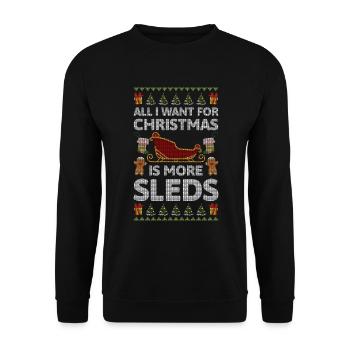 Schlitten Winterurlaub Piste - Unisex Pullover - Schwarz - Vorne - Alina (178cm) & Michal (187cm)