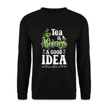 Teacup Grandma Green Tea - Unisex Sweatshirt - black - Front - Alina (178cm) & Michal (187cm)