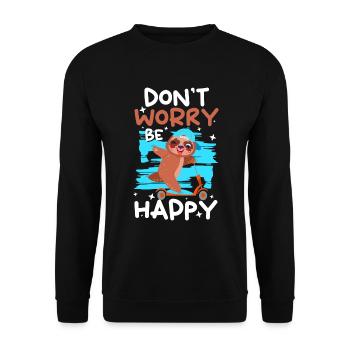 Sloth Hang Out Cozy - Unisex Sweatshirt - black - Front - Alina (178cm) & Michal (187cm)