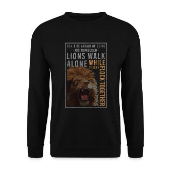 Lion Afrique Predator Tigre - Sweat-shirt Unisexe - noir - Devant - Alina (178cm) & Michal (187cm)