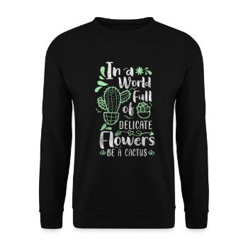 Pflanze Stacheln Gärtner Stich - Unisex Pullover - Schwarz - Vorne - Alina (178cm) & Michal (187cm)