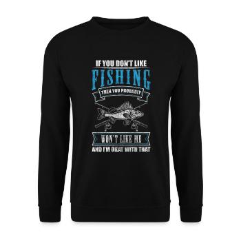 Pêcheur Pêcheur Hameçon Eau - Sweat-shirt Unisexe - noir - Devant - Alina (178cm) & Michal (187cm)