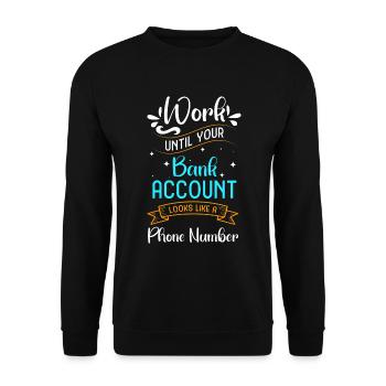 Reichtum Geldbörse Geschenk Gesundheit - Unisex Pullover - Schwarz - Vorne - Alina (178cm) & Michal (187cm)