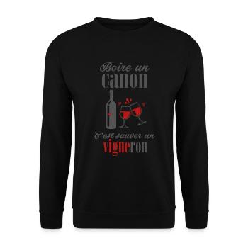 Vigneron vins raisins cave - Sweat-shirt Unisexe - noir - Devant - Alina (178cm) & Michal (187cm)