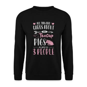 Éleveur de porcs reproducteurs Piggy Sweet - Sweat-shirt Unisexe - noir - Devant - Alina (178cm) & Michal (187cm)