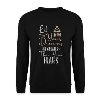 Dream Feather Happiness Sleeping - Unisex Sweatshirt - black - Front - Alina (178cm) & Michal (187cm)