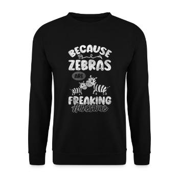 Zebra Crossing Nature Safari Prairie - Sweat-shirt Unisexe - noir - Devant - Alina (178cm) & Michal (187cm)