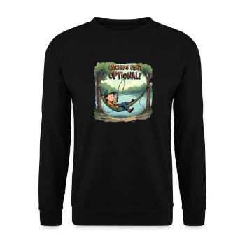 Attraper du poisson ? Optionnel! Chemise de pêche pêcheur - Sweat-shirt Unisexe - noir - Devant - Alina (178cm) & Michal (187cm)