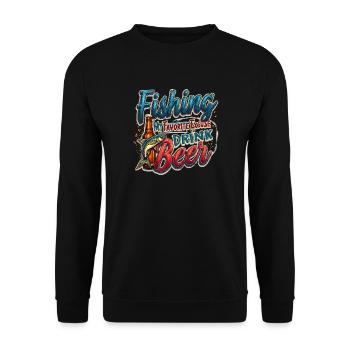 Pêche - La meilleure excuse pour une bière - Sweat-shirt Unisexe - noir - Devant - Alina (178cm) & Michal (187cm)