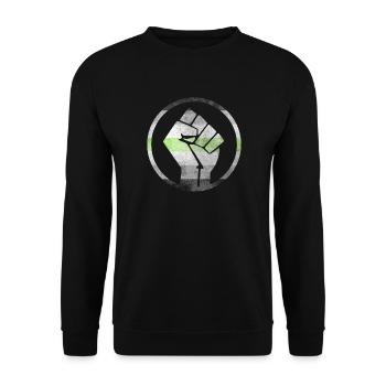 Faust Flag raus Agender - Unisex Pullover - Schwarz - Vorne - Alina (178cm) & Michal (187cm)