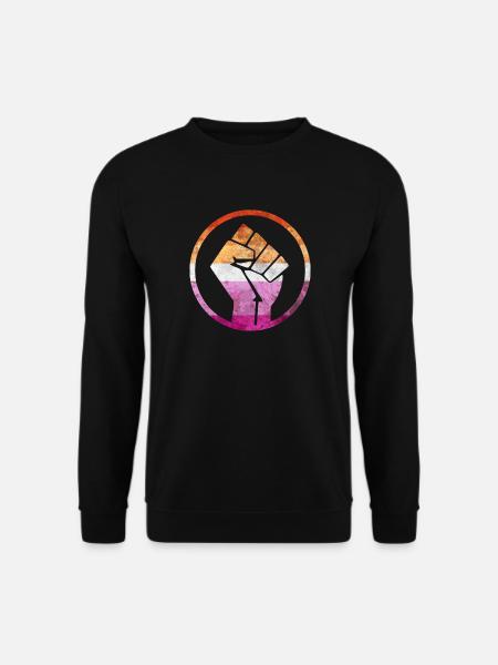 Fist Flag raus Lesbisch - Unisex Pullover - Schwarz