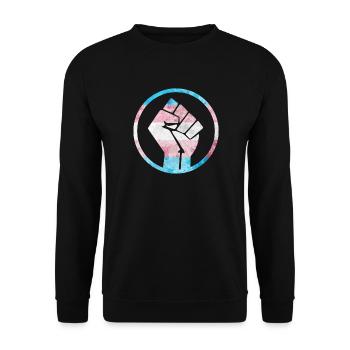 Fist Flag out Transgender - Unisex Pullover - Schwarz - Vorne - Alina (178cm) & Michal (187cm)