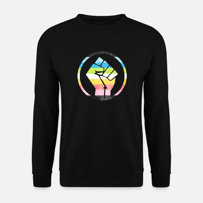 Fist Flag raus Queer - Unisex Pullover - Schwarz