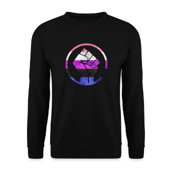 Fist Flag out Genderfluid - Sweat-shirt Unisexe - noir - Devant - Alina (178cm) & Michal (187cm)