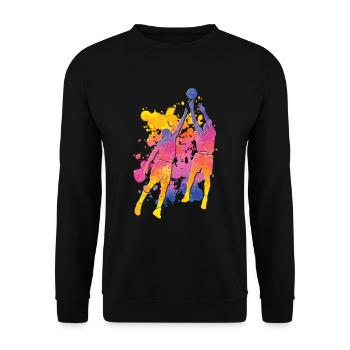 Basketteur Coloré Paint Slam Dunk Sports - Sweat-shirt Unisexe - noir - Devant - Alina (178cm) & Michal (187cm)