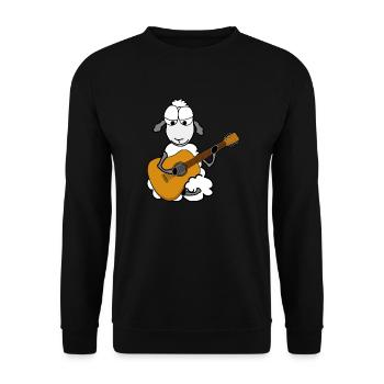 Sheep playing guitar - Unisex Sweatshirt - black - Front - Alina (178cm) & Michal (187cm)
