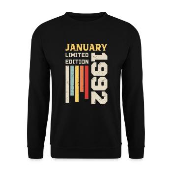 January 1992 - January 1992 Birthday Gift - Unisex Sweatshirt - black - Front - Alina (178cm) & Michal (187cm)
