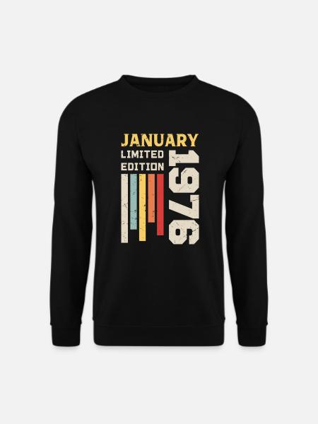 Janvier 1976 - Cadeau anniversaire Janvier 1976 - Sweat-shirt Unisexe - noir