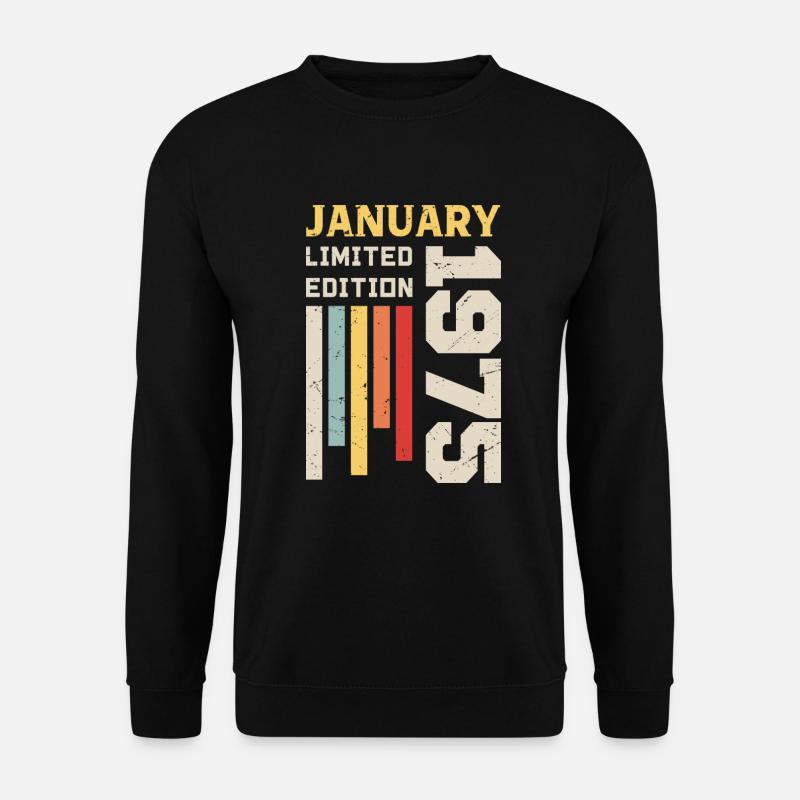 Januar 1975 - Januar 1975 Geburtstagsgeschenk - Unisex Pullover - Schwarz