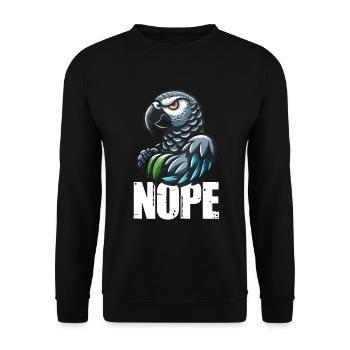 Cadeau de perroquet gris africain - Sweat-shirt Unisexe - noir - Devant - Alina (178cm) & Michal (187cm)