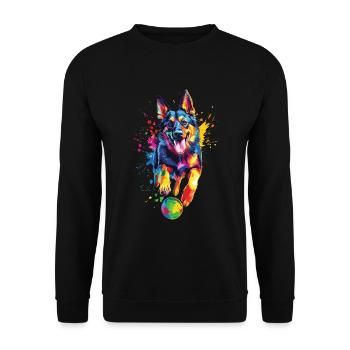 Deutscher Schäferhund - Unisex Pullover - Schwarz - Vorne - Alina (178cm) & Michal (187cm)