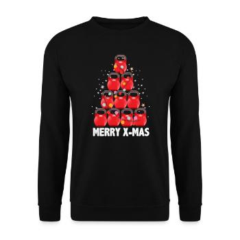 Entraînement de vacances de Noël drôle Kettlebells Tree - Sweat-shirt Unisexe - noir - Devant - Alina (178cm) & Michal (187cm)