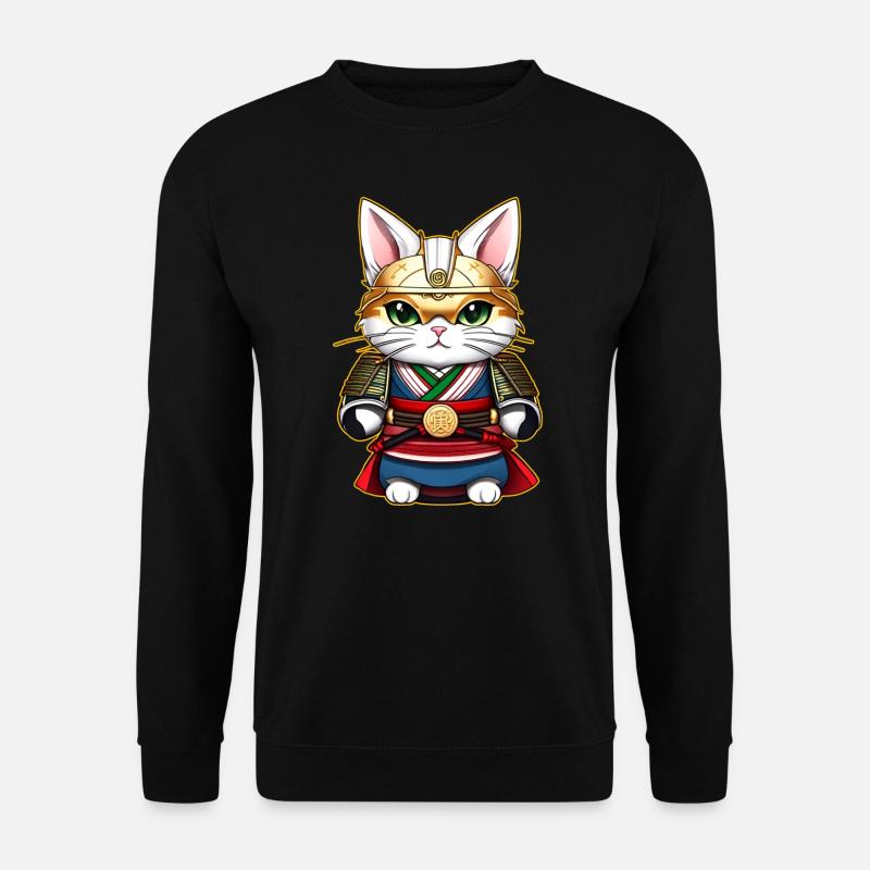 Mignon chat samouraï - Sweat-shirt Unisexe - noir