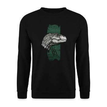 Antike Eleganz: Die Majestät des Velociraptors - Unisex Pullover - Schwarz - Vorne - Alina (178cm) & Michal (187cm)