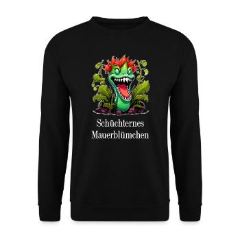 schüchternes Mauerblümchen, Venus Fliegenfalle - Unisex Pullover - Schwarz - Vorne - Alina (178cm) & Michal (187cm)