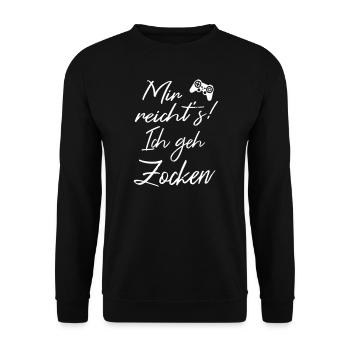 Gamer Zocker zocken Controller Sprüche lustig - Unisex Pullover - Schwarz - Vorne - Alina (178cm) & Michal (187cm)