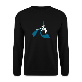 Aerial Silk weiß - Unisex Pullover - Schwarz - Vorne - Alina (178cm) & Michal (187cm)