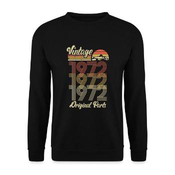 50. Geburtstag 1972 Vintage Jahrgang 50 Jahre - Unisex Pullover - Schwarz - Vorne - Alina (178cm) & Michal (187cm)