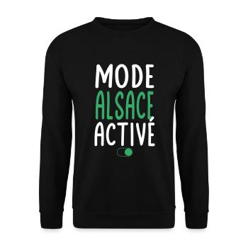 Mode Alsace Activé - Idée Cadeau - Sweat-shirt Unisexe - noir - Devant - Alina (178cm) & Michal (187cm)