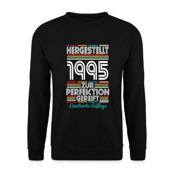 30e anniversaire - Fabriqué en 1995 - Sweat-shirt Unisexe - noir - Devant - Alina (178cm) & Michal (187cm)