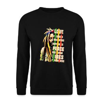 Rastaman jah rastafari - Sweat-shirt Unisexe - noir - Devant - Alina (178cm) & Michal (187cm)