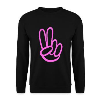 pink Peace lady like - Unisex Pullover - Schwarz - Vorne - Alina (178cm) & Michal (187cm)