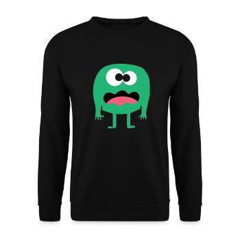 confused green monster - Unisex Sweatshirt - black - Front - Alina (178cm) & Michal (187cm)