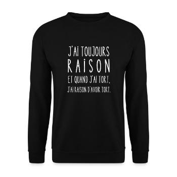 raison d'avoir tort - Sweat-shirt Unisexe - noir - Devant - Alina (178cm) & Michal (187cm)