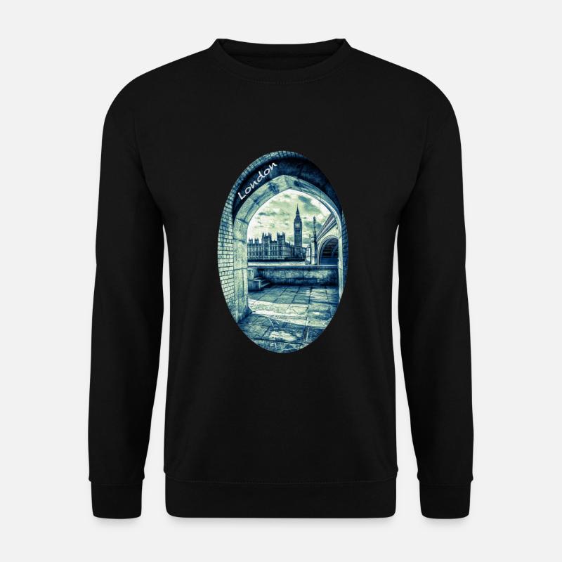 London der Palast von Westminster und Big Ben - Unisex Pullover - Schwarz