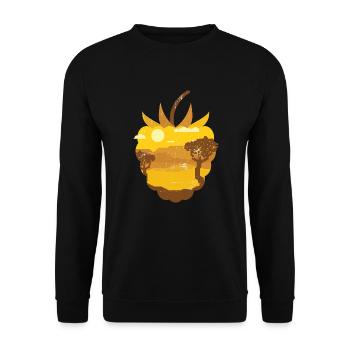 Vintage panoramic raspberry - Unisex Sweatshirt - black - Front - Alina (178cm) & Michal (187cm)