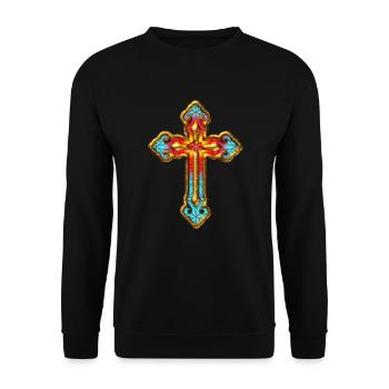 Croix chrétienne Christ Jésus église dieu religion - Sweat-shirt Unisexe - noir - Devant - Alina (178cm) & Michal (187cm)