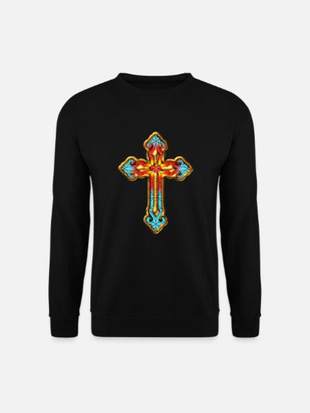 Croix chrétienne Christ Jésus église dieu religion - Sweat-shirt Unisexe - noir