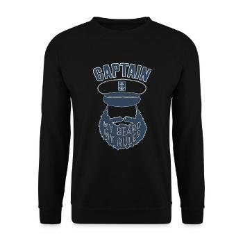 CAPTAIN BEARD RULES BOAT - Unisex Sweatshirt - black - Front - Alina (178cm) & Michal (187cm)