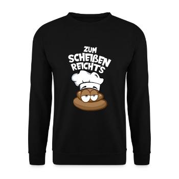 KOCH KOCHEN ZUM SCHEISSEN REICHTS HOBBYKOCH - Unisex Pullover - Schwarz - Vorne - Alina (178cm) & Michal (187cm)
