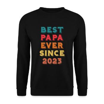Meilleur papa depuis 2023 pour les hommes élégants - Sweat-shirt Unisexe - noir - Devant - Alina (178cm) & Michal (187cm)