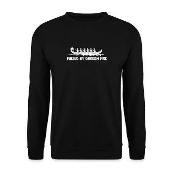 Angetrieben von Drachenfeuer-Drachenboot - Unisex Pullover - Schwarz - Vorne - Alina (178cm) & Michal (187cm)